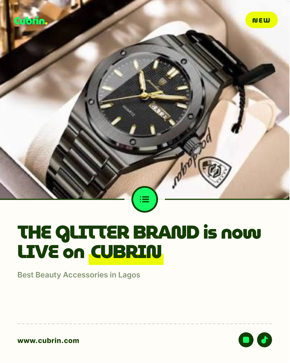 Cubrin Split banner template — The Glitter Brand is now live on Cubrin