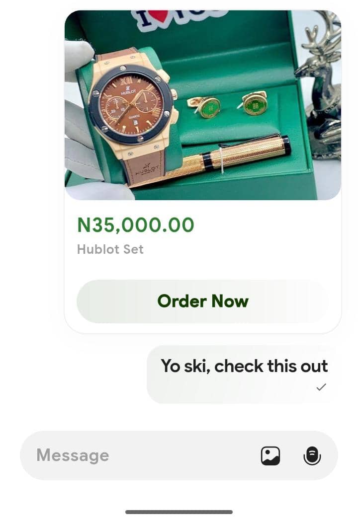 How a shared Cubrin item appears on the recipient's device